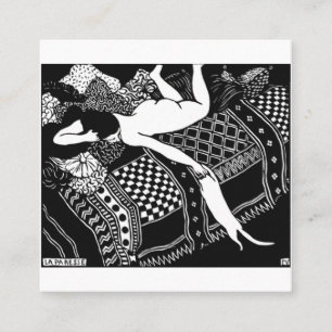 Carte De Visite Carré Cat Felix Vallotton Lady Bed Laziness La Paresse