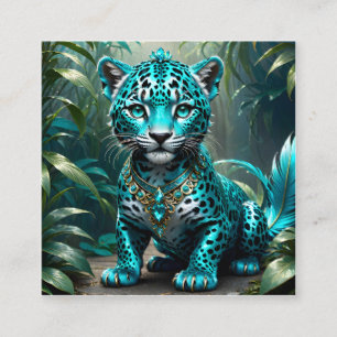 Carte De Visite Carré Ce petit bébé est un jaguar d'imaginaire surréalis