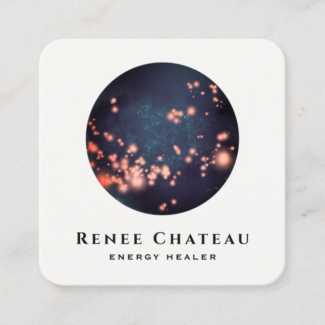Carte De Visite Carré Céleste Stars Energy Healer Cosmos (Devant)