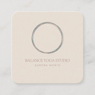 Carte De Visite Carré Cercle de vie Symbole Yoga Nom personnalisé