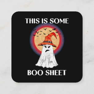 Carte De Visite Carré C'est du papier de Boo Halloween Fantôme Drôle