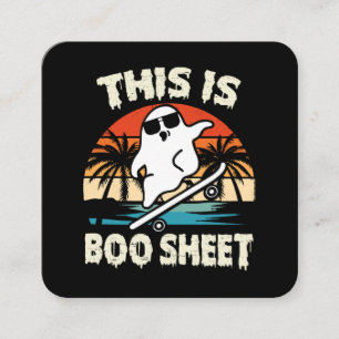 Carte De Visite Carré c'est une feuille de boo halloween fantôme mignon 