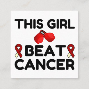 CARTE DE VISITE CARRÉ CETTE FILLE BATTRE LE CANCER