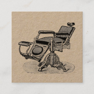 Carte De Visite Carré Chaise de coiffeur vintage/épais supplémentaire 