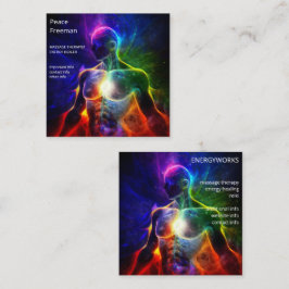 Carte De Visite Carré Chakras | Auras humains | Energy Healer