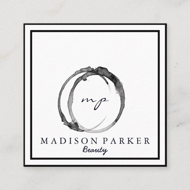 Carte De Visite Carré Champagne Elégante Moderne Beauté Abstraite Stylis (Devant)