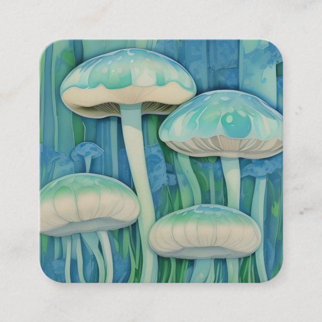 Carte De Visite Carré Champignons ou méduses ? (Devant)