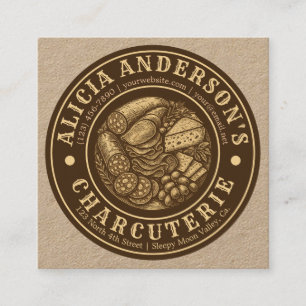 Carte De Visite Carré Charcuterie vintage