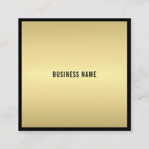 Carte De Visite Carré Charme Moderne Glamor Elégant Black Gold Luxe