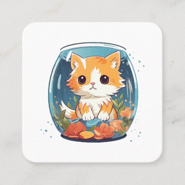 Carte De Visite Carré Chat coupable (Devant)