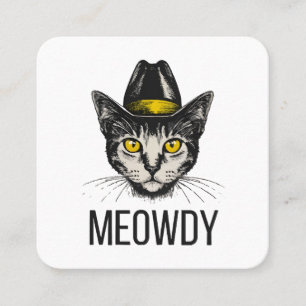 Carte De Visite Carré Chat Drôle de Miaou