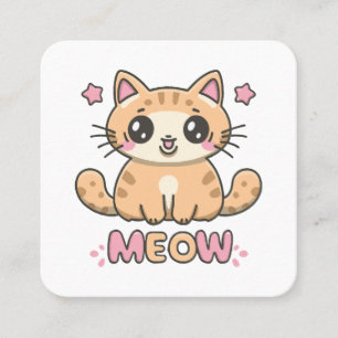 Carte De Visite Carré chat mignon miaou