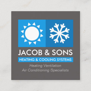 Carte De Visite Carré Chauffage Ventilation Climatisation Refroidissemen