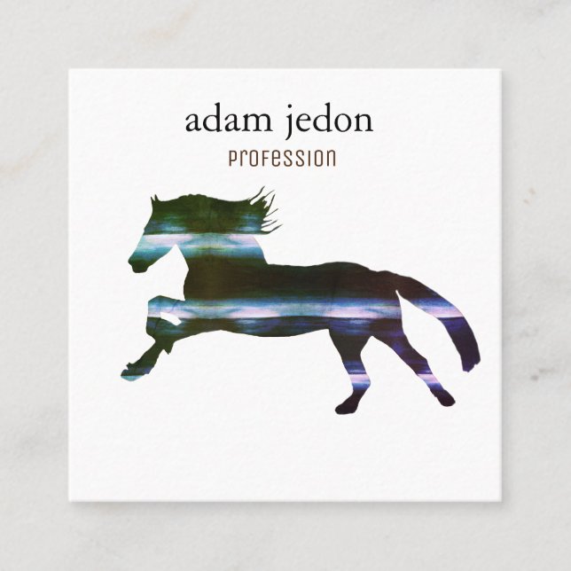 Carte De Visite Carré Cheval bleu (Devant)