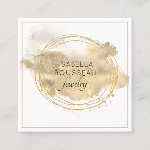 Carte De Visite Carré Chic joaillier designer Parties scintillant or Pla