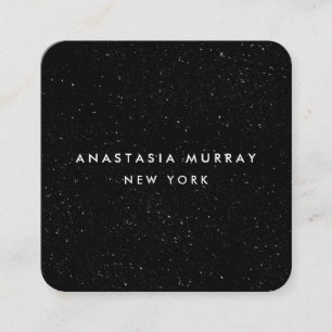 Carte De Visite Carré Chic Moderne Noir Blanc Minimaliste Paillettes Gal