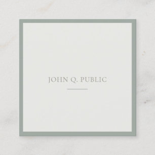 Carte De Visite Carré Chic Professional Clean Design Modèle vert