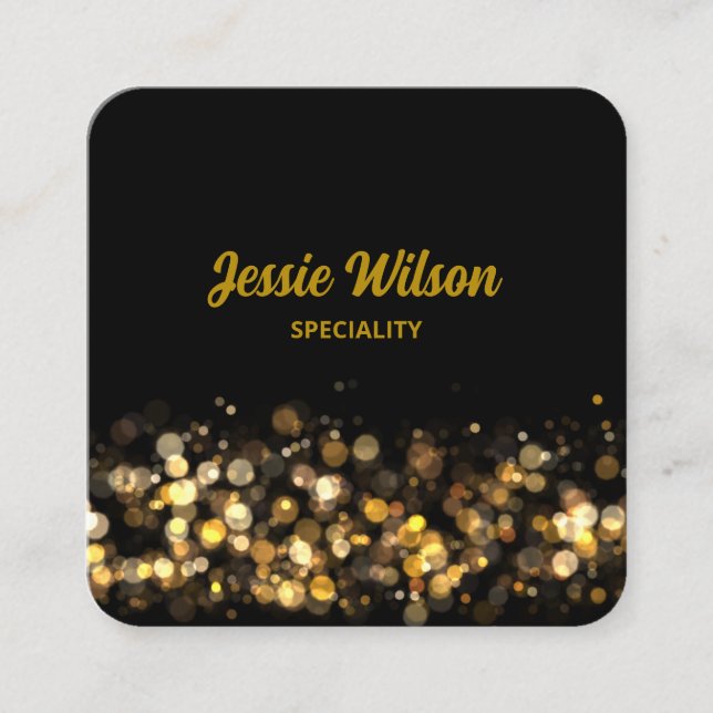 Carte De Visite Carré Chic QR Code lumière parties scintillant bling pro (Devant)