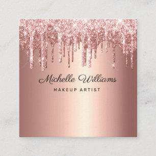 Carte De Visite Carré Chic Rose Gold Driving Parties scintillant Profess