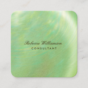 Carte De Visite Carré Chic Vert brossé métal