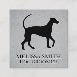 Carte De Visite Carré Chien Groomer   Abri animal   Icône Chien de chat