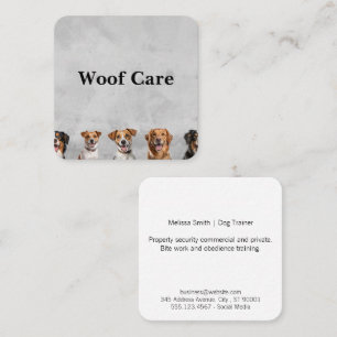 Carte De Visite Carré Chien Groomer   Formateur   race de chiens