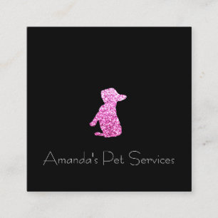 Carte De Visite Carré Chien Sitter Sitter Service pour animaux Grossissa