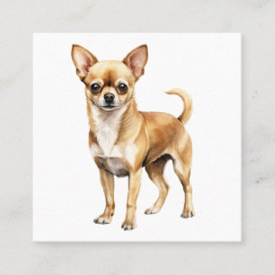 Carte De Visite Carré Chihuahua clipart d'aquarelle Chihuahua chien