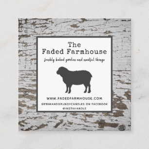 Carte De Visite Carré Chippy Wood Distressed Ferme Style Carré Bus