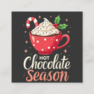 Carte De Visite Carré Chocolat chaud saison Amateurs de Noël