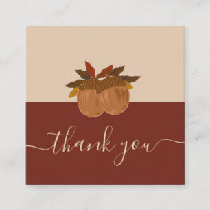 Carte De Visite Carré Chute Acorn Automne Thanksgiving Merci