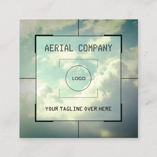 Carte De Visite Carré Ciel de caméra de drone  (Devant)