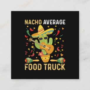 Carte De Visite Carré Cinco De Mayo Chef Nacho Moyenne Nourriture Camion