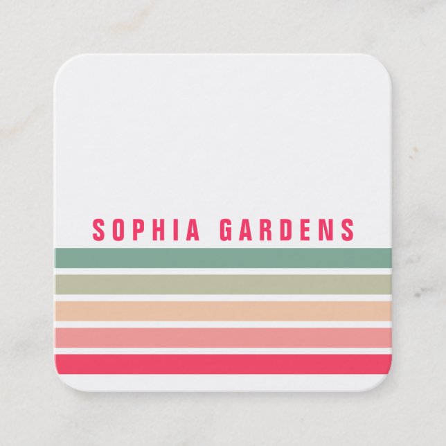 Carte De Visite Carré Cinq bandes - Couleurs 01 (Devant)