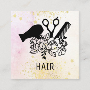 Carte De Visite Carré *~* Ciseau Floral Combe Fleur Sèche Parties scint