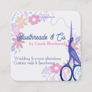 Carte De Visite Carré Ciseaux de cigogne couture couturière altération c