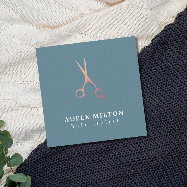 Carte De Visite Carré Ciseaux minimaliste Elegalist Bose Gold Ciseaux Co (Créateur téléchargé)