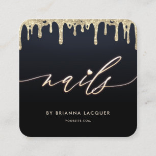 Carte De Visite Carré Clou Beauté Salon Nails Art Manicure Gold Dridge