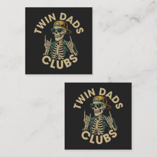 Carte De Visite Carré Club des papas jumeaux squelettes