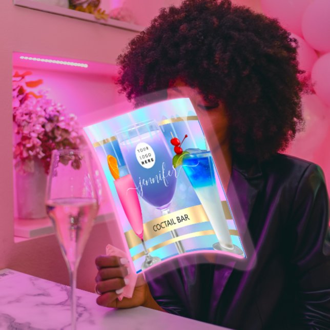 Carte De Visite Carré Cocktail Pub Wine Restaurant BARIST Logo HOLOGRAPH (Coctail Pub Wine Restaurant BARIST Logo HOLOGRAPH Square Business Card)