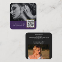 Code-barres numérisable violet QR code photo