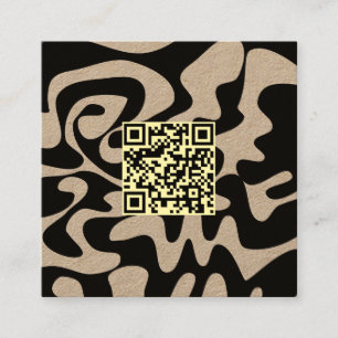 Carte De Visite Carré Code QR Crème neutre Rétro Super naturel Kraft