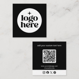 Carte De Visite Carré Code QR de logo de médias sociaux personnalisé