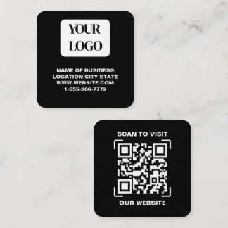 Carte De Visite Carré Code QR de numérisation de site Web carré avec log