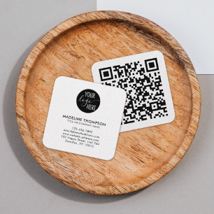Carte De Visite Carré Code QR du logo de l'entreprise générique Professi