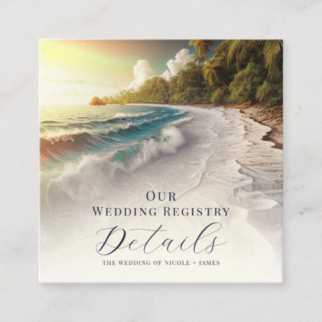 Carte De Visite Carré Code QR du Registre du Coucher de Soleil de la Pla (Devant)