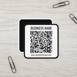 Carte De Visite Carré Code QR instantané (entrez l'URL de votre site Web
