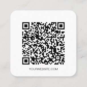 Carte De Visite Carré Code QR Média social minimaliste simple Carré B