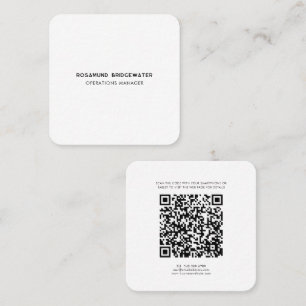 Carte De Visite Carré Code QR moderne simple tendance employé