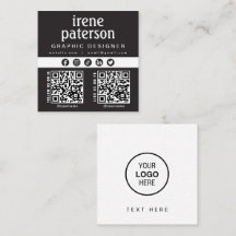Code QR noir blanc moderne médias sociaux